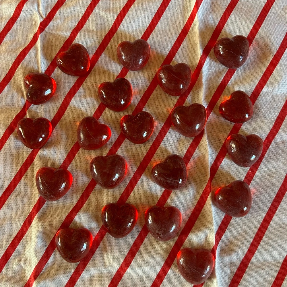 Red Glass ❤️! Place in a Card , Fill a Bowl , Rest on your Loved Ones Pillow !